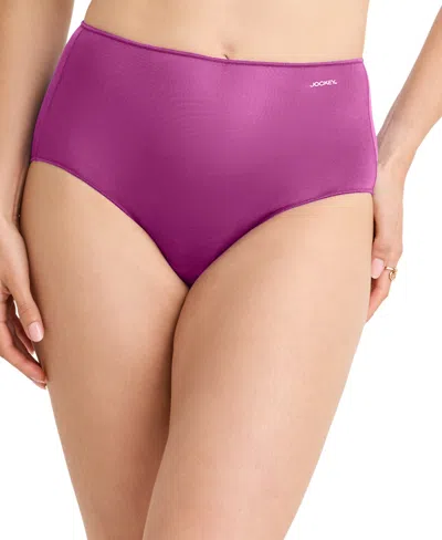 Jockey No Panty Line Promise Hip Brief Underwear 1372, Extended Sizes In Purple