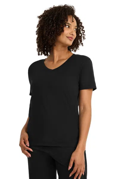 Jockey Organic Cotton Stretch Short Sleeve V-neck Top In Multi