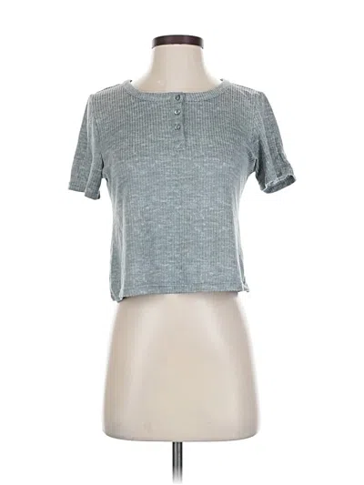 Pre-owned Jockey Short Sleeve Top Gray Keyhole Neckline Tops