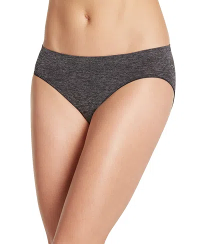 Jockey Smooth And Shine Seamfree Heathered Hipster Underwear 2187, Available In Extended Sizes In Black Heather