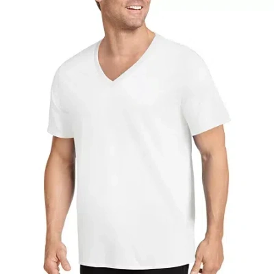 Jockey Tailored Essentials Mens 3 Pack Short Sleeve V Neck T-shirt In White