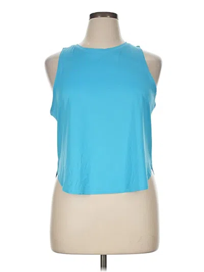 Pre-owned Jockey Tank Top Blue Halter Neckline Tops