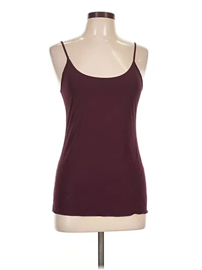 Pre-owned Jockey Tank Top Burgundy Halter Neckline Tops