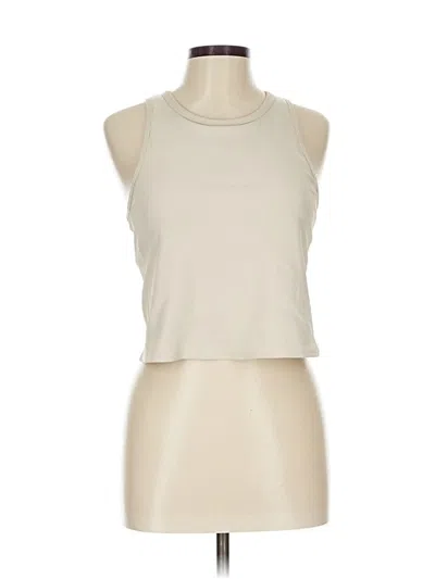 Pre-owned Jockey Tank Top Ivory Halter Neckline Tops In White