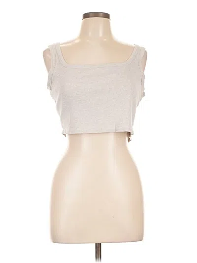 Pre-owned Jockey Tank Top Silver Strapless Neckline Tops