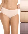 Jockey Women's Seamfree Hipster 3-pack Underwear 4391 In Peach Ice-stripe,twilight Sands-solid,al