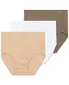Jockey Womens' 3-pk. No Panty Line Promise Tactel Brief Underwear 1877 In Brown