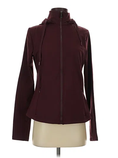 Pre-owned Jockey Zip Up Hoodie In Burgundy