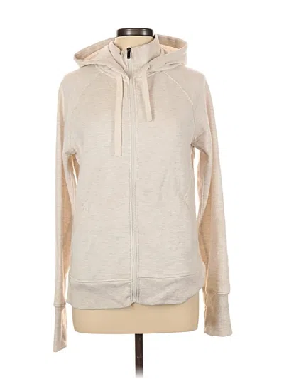 Pre-owned Jockey Zip Up Hoodie In Ivory