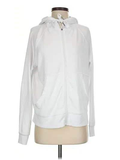 Pre-owned Jockey Zip Up Hoodie In White