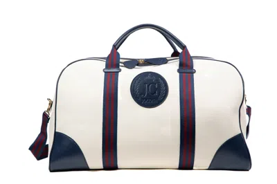 Jocosa Blue / White Weekend Bag - Ivory & Navy With Navy - Bordeaux Strap In Multi