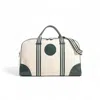 Jocosa Green / White Weekend Bag - Ivory & Green With Green - White Strap