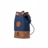 Jocosa Men's Blue / Brown Drawstring Tennis Bag - Navy & Camel