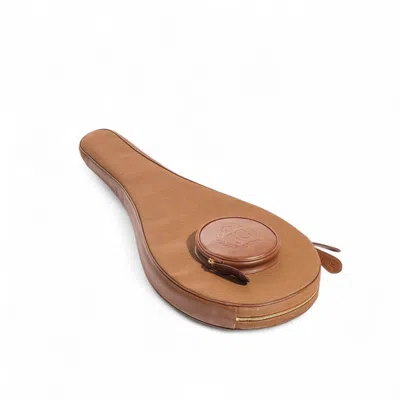Jocosa Men's Brown Racket Case - Camel & Camel With White-sky Blue Strap