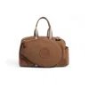 Jocosa Men's Brown Tennis Bag - Camel & Camel With White - Sky Blue Strap
