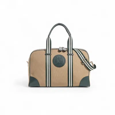 Jocosa Men's Green / Grey Daily Sport Bag - Khaki & Green With Green-white Strap In Multi