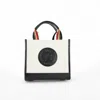 Jocosa Women's Black / White Mini Tote Bag - Ivory & Black With Black - Red Strap