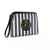Jocosa Women's Black / White Stripe Clutch Bag - Black & White Stripes