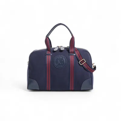 Jocosa Women's Blue Daily Sports Bag Navy Canvas Navy Leather