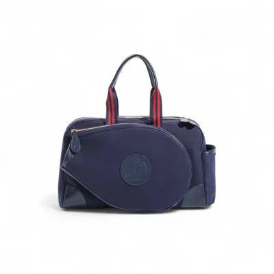 Jocosa Women's Blue Tennis Bag Navy Canvas Navy Leather