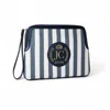 Jocosa Women's Blue / White Stripe Clutch Bag - Navy & White Stripes