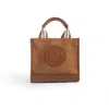 Jocosa Women's Brown Mini Tote Bag -  Camel & Camel With White - Sky Blue Strap