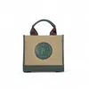 Jocosa Women's Green / Grey Mini Tote Bag - Khaki & Green With Green - Bordeaux Strap
