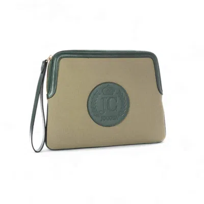 Jocosa Women's Green / Grey Solid Clutch Bag - Khaki & Green