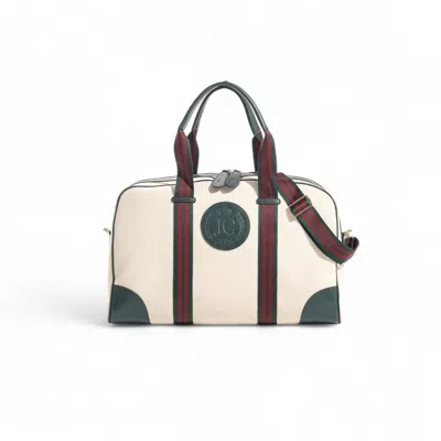 Jocosa Women's Green / White Daily Sport Bag - Ivory & Green With Green - Bordeaux Strap