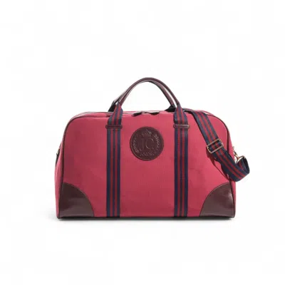 Jocosa Women's Red / Brown Weekend Bag Bordeaux Canvas Bordeaux Leather In Multi