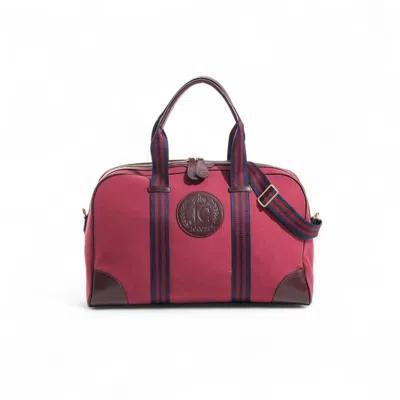 Jocosa Women's Red Daily Sports Bag Bordeaux Canvas Bordeaux Leather