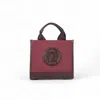 Jocosa Women's Red Mini Tote Bag - Bordeaux & Bordeaux With Navy - Bordeaux Strap