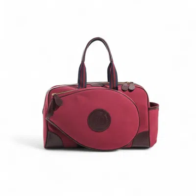 Jocosa Women's Red Tennis Bag -  Bordeaux & Bordeaux With Bordeaux - Navy Strap