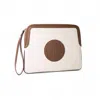 Jocosa Women's White / Brown Ivory Clutch Bag - Ivory & Camel