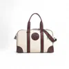 Jocosa Women's White Daily Sport Bag – Ivory & Bordeaux With Green-bordeaux Strap