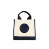 Jocosa Women's White / Red Mini Tote Bag - Ivory & Navy With Navy - Bordeaux Strap