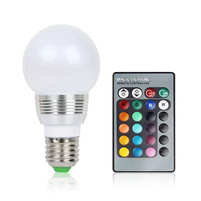 Jodex 16 Color Led Bulbs - E27 3w Rgb Dimmable Mood Lamp With Remote Control In White