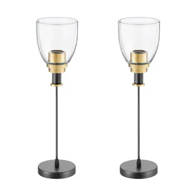 Jodex 1-light Pendant Light, 2 Pack, Kitchen Island Lights With Clear Glass Shade & Hanging Cord, Black An