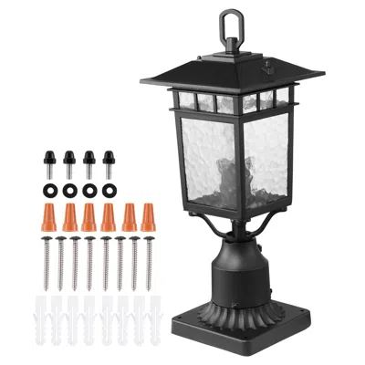 Jodex 2 Pack Dusk To Dawn Outdoor Post Light, 15.75 In, Waterproof Lamp Post Light Fixtures With 5.5 In Pi In Black