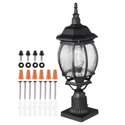 Jodex 2 Pack Dusk To Dawn Outdoor Post Light, 20.87 In, Waterproof Lamp Post Light Fixtures With 5.5 In Pi In Black