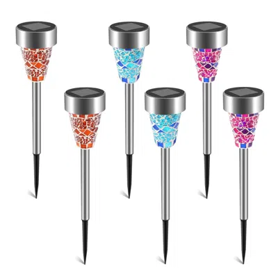 Jodex 6packs Solar Garden Lights Outdoor Solar Pathway Lights Ip44 Water-resistant Landscape Lights 8hrs L In Multi