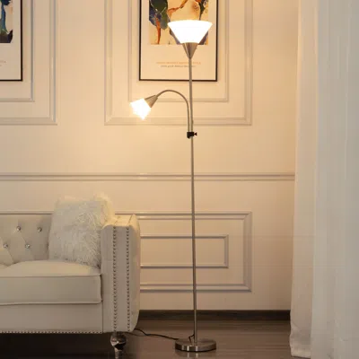 Jodex 71.3' Tochiere Floor Lamp, Nickel-metal In Gold