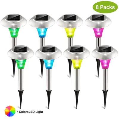 Jodex 8packs Solar Garden Lights Outdoor Ip44 Waterproof Solar Pathway Lights Color Changing Landscape Lam In Multi