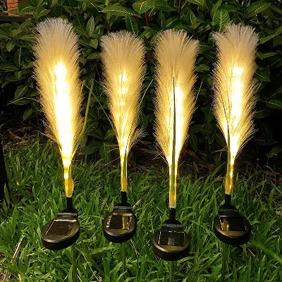 Jodex 8pcs Solar Garden Lights Outdoor Waterproof 4 Pack Solar Flower Lights Decorative Landscape Lighting In Black