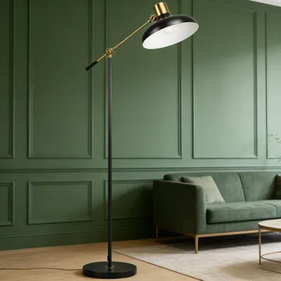 Jodex Adjustable Floor Lamps For Living Room, Standing Lamp For Bedroom With Balance Arm In Black