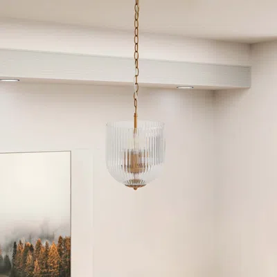 Jodex Garnet Pendant Lamp - Coarse Gold + Clear Glass