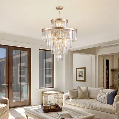 Jodex Golden Luxury Crystal Chandelier Modern Chandeliers Lights Fixture Hanging Pendant Light Fixture For