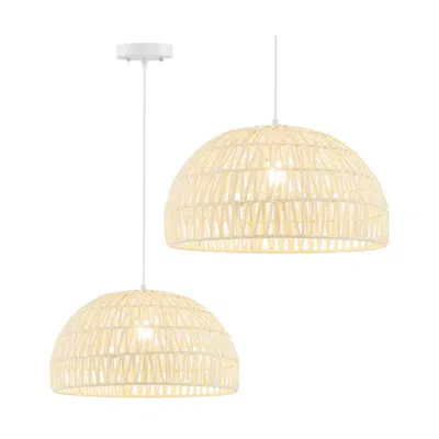 Jodex Height-adjustable Farmhouse Rattan Pendant Lights With Adjustable Hanging Rope In Gold