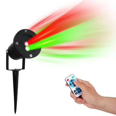 Jodex Outdoor Laser Projector Light Red And Green Projection Light With 3 Modes 12 Speeds 6hrs Timer Ip44  In Black