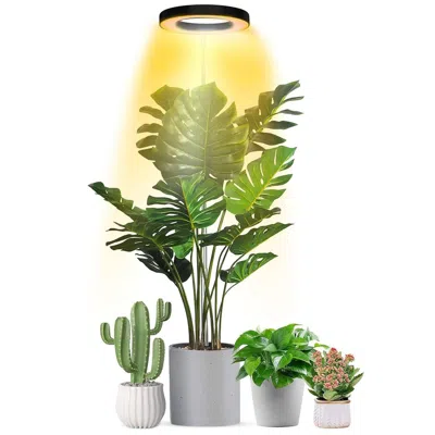 Jodex Plant Grow Light Led Full Spectrum Circle Growing Lamp With 3/9/12hours Auto Timer Setting 9 Dimmabl In Yellow